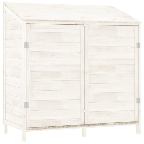 vidaXL Garden Shed White Solid fir Wood Small Garden Shed Rectangular