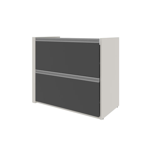Bestar Connexion Add-On 2 Drawer Lateral File Cabinet, 34W, Slate/Sandstone