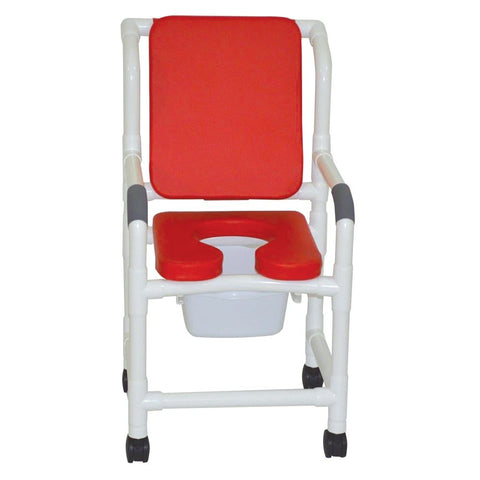 MJM International 118-3TW-SSDE-CBP-SQ-PAIL-RD Padded Shower Chair