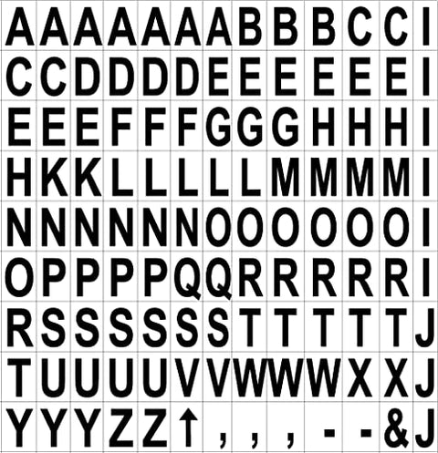 Interchangeable Magnetic Board Accessories Letters Black 075 inchh