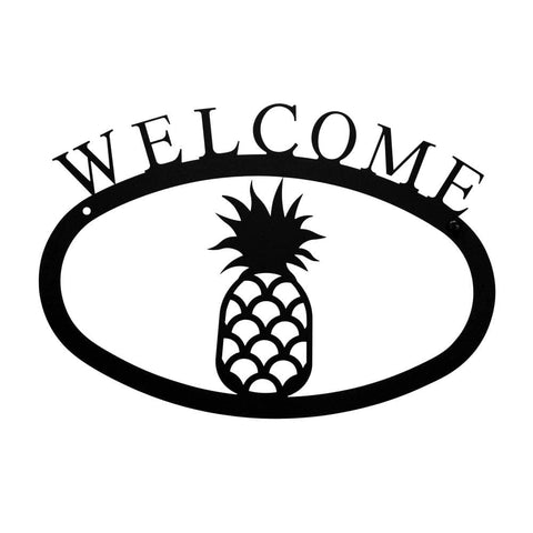 Village Wrought Iron Pineapple Welcome Home Sign Small