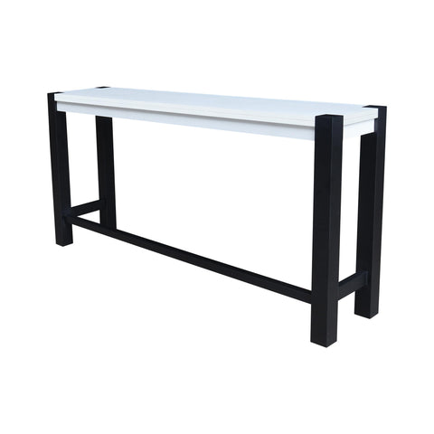 International Concepts Solid Wood Tall Accent Table with Iron Legs - Multi-Color