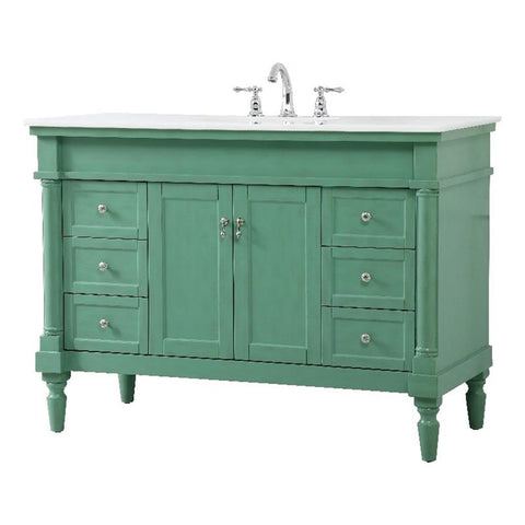 Elegant Kitchen and Bath Lexington 48" Solid Wood Bathroom Vanity in Green