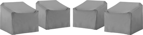 4Pc Outdoor Chair Furniture Cover Set Gray - 4 Chairs