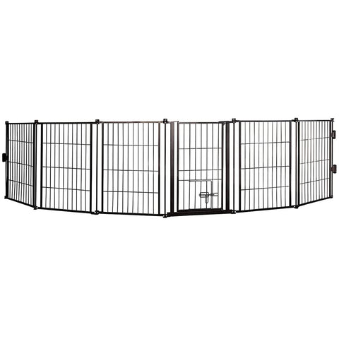 Oakestry Super Wide Adjustable Baby gate and Play Yard Outdoor Super Wide pet Pen and gate for pet Heavy Duty pet playpen with Doors for Large