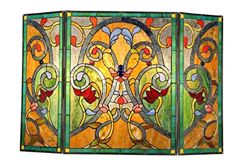 Chloe Tiffany-style Victorian Design Fireplace Screen