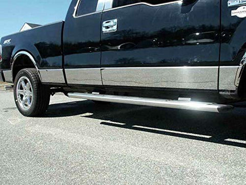 QAA Is Compatible With 2004-2008 Ford F-150 10 Piece Stainless Rocker Panel Trim, Lower Kit, 7.25" - 7.5" Tapered Width TH44313
