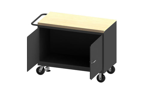 Durham 3411-MT-FL-95 Mobile Bench Cabinet, Maple top, FL
