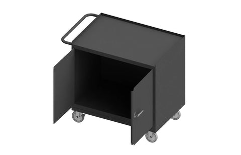 Durham 3112-95 Mobile Bench Cabinet, Steel top, 2 Doors