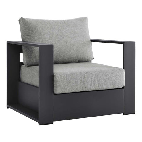 Modway Tahoe Aluminum Outdoor Patio Armchair in Gray Gray