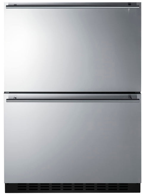 Summit Appliance ADFD243PNR 24" Wide 2-Drawer All-Freezer; 3.7 cu.ft Capacity; ADA Compliant; Open Drawer Alarm; Indoor/Outdoor Compatible; Frost-free; LED Lighting- (Panels Not Included)