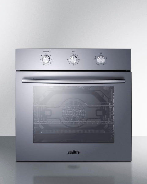 24 Inch wide LP gas wall oven in stainless steel with convection and rotisserie cooking designed to fit 23.23 Inch H x 22.2 Inch W x 23.62 Inch D cutouts