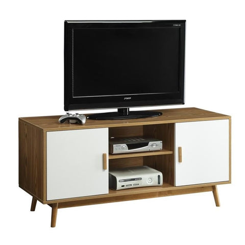 Convenience Concepts Oslo TV Stand, Woodgrain / White