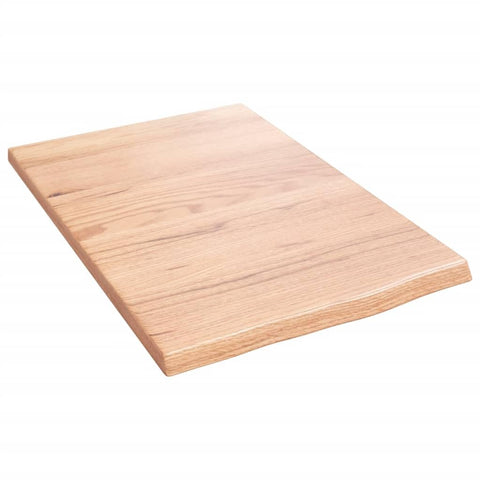 vidaXL Versatile Solid Oak Wood Bathroom Countertop in Light Brown Finish â€“ Handmade and Treated - 15.7"x23.6"x0.8"
