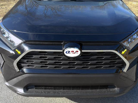 QAA Is Compatible With 2019-2025 Toyota Rav4 2 Piece Stainless Front Grille Accent Trim SG19180