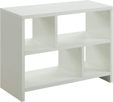 Convenience Concepts Northfield Console Bookcase 38" - 3 Tier Minimalist Living Room Bookshelf, Contemporary Console Entryway Hall Table, Foyer Display Table, White