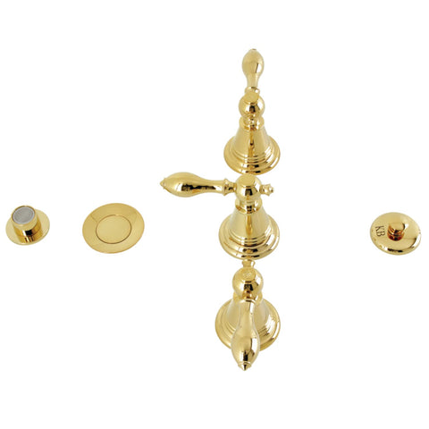 Kingston Brass KB322AL Victorian Three-Handle Bidet Faucet, 8 x 2.81 x 2.5, Polished Brass