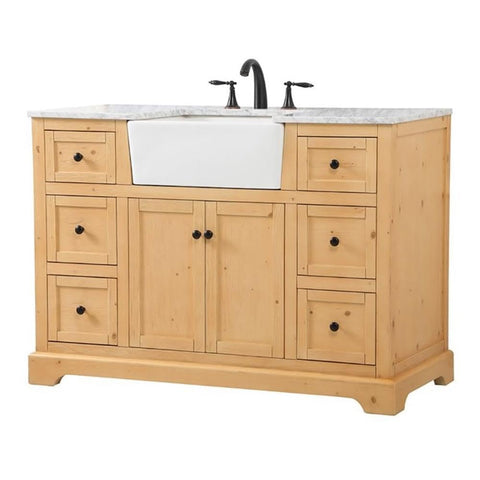 Elegant Decor Franklin 48" Aluminum MDF Single Bathroom Vanity - Natural Wood