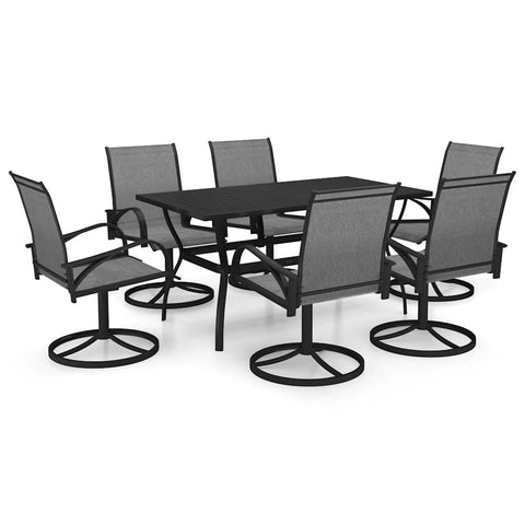 vidaXL Dining Set in Anthracite/Gray Powder-Coated Steel/Textilene Medium