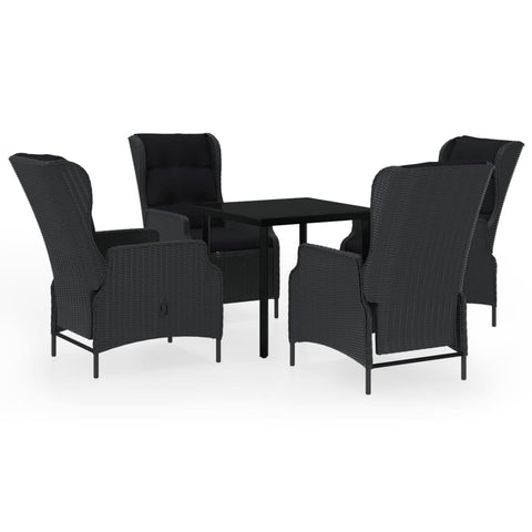 vidaXL 3 Piece Patio Dining Set - Robust Steel Frame with Water- PE Rattan Chairs - Adjustable Backrest - Dark Gray Outdoor Furniture Set - Suitable for Garden and Patio