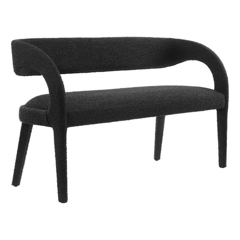 Modway Pinnacle Boucle Fabric Accent Bench in Black
