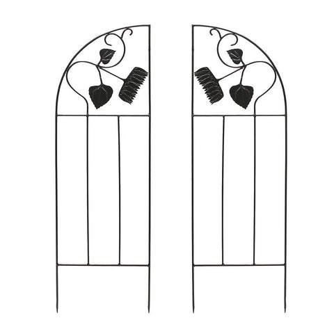 Oakestry FT-43S Sunflower Side Panels Support Wrought Iron Garden Trellis for Climbing Plants