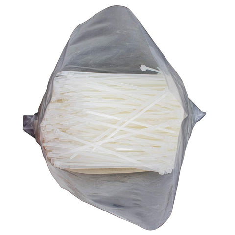 Brock 1000 Pc Bag Natural White Nylon 4" Cable Zip Ties Self Locking Head UV Heat Resistant Outdoor Indoor for Bundling Tag Hold Wires Cords Crafts