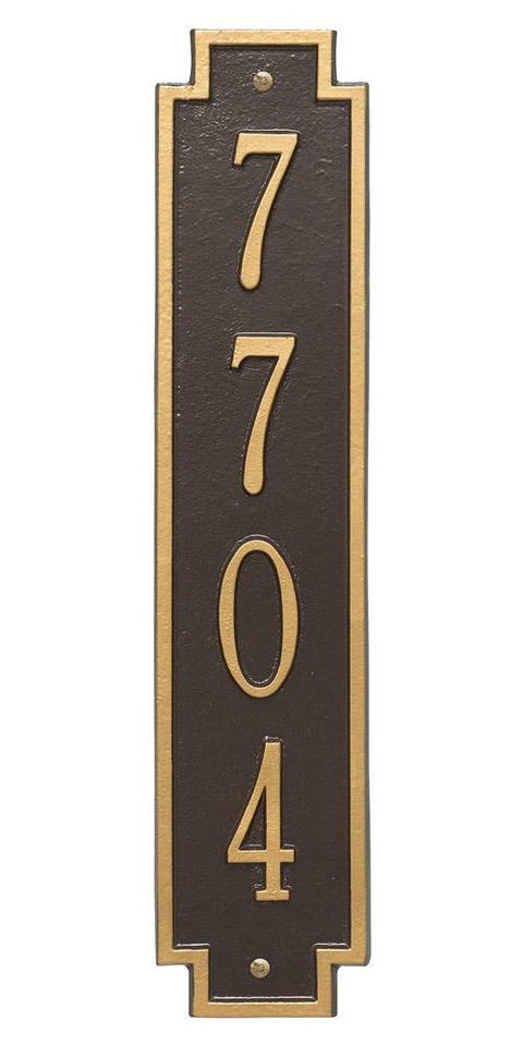 Whitehall 3005OG Personalized Windsor Vertical Wall Plaque in Bronze and Gold Color