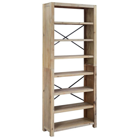 Oakestry 7-Tier Bookcase 31.5 in.x11.8 in.x78.7 in. Solid Wood Acacia Refined Living Space Essential