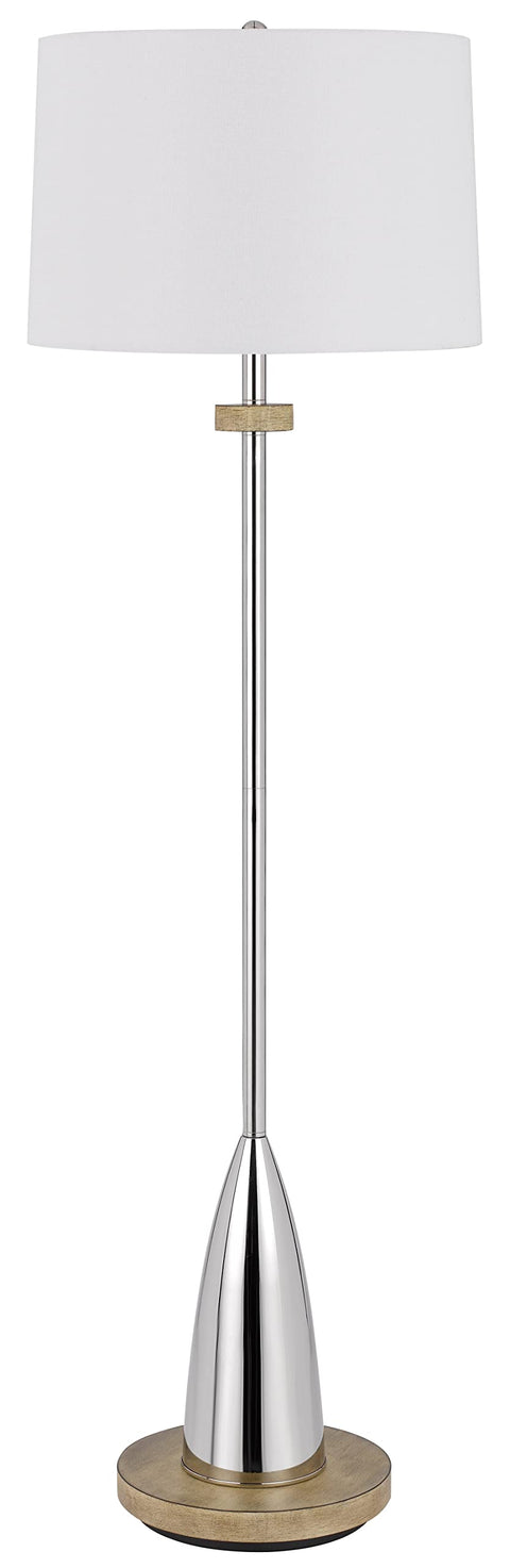 Cal 150W 3 Way Lockport Metal Floor lamp with Rubber Wood Base