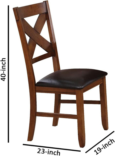 ACME Apollo Side Chair (Set-2) - 70003 - Espresso PU & Walnut