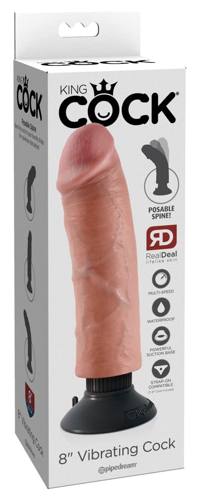 Pipedream Products King Cock 8 Inch Vibrating Cock, Flesh