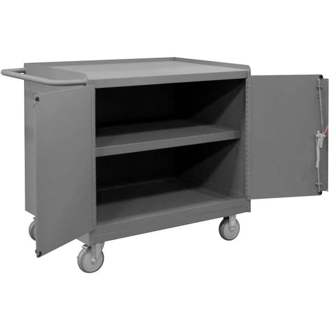 Durham 3113-95 Mobile Bench Cabinet, 1 Shelf, 2 Doors