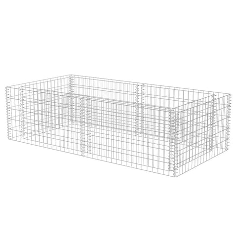 vidaXL Gabion Planter, Gabion Basket Post for Outdoor Patio Balcony Backyard, Raised Garden Bed for Plants Flower, Stone Basket, Galvanized Steel