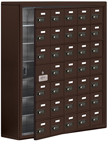 Salsbury Industries 19178-35ZSC Cell Phone-Access Panel-7 Unit Surface Mounted-Resettable Combo Locks with 8-Inch Diameter Compartments, Bronze