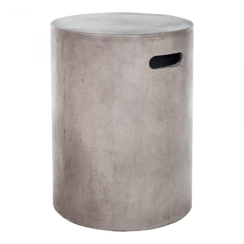 Moe's Home Collection Outdoor Stool Cato Concrete Patio Furniture, 18" Tall, Grey