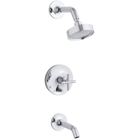 KOHLER K-T14420-3-CP Purist Rite-Temp Pressure-Balancing Bath and Shower Faucet Trim, Polished Chrome