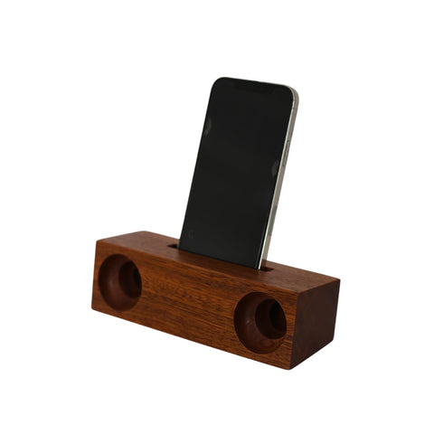 Creative Gifts International Ebony Phone Holder | Acoustic Amplifier Stand | Wooden Smartphone Dock | Dark Finish | Desktop Stand | Gift Box Included