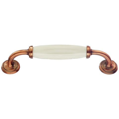 PULL ANTIQUE COPPER FINISH/WHITE CERAMIC CC 3 7/8''
