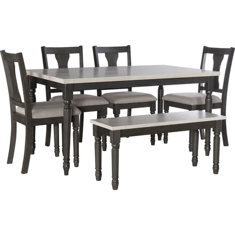 Powell Furniture D1251D19G Willow Dining Set, Grey - 6 Piece