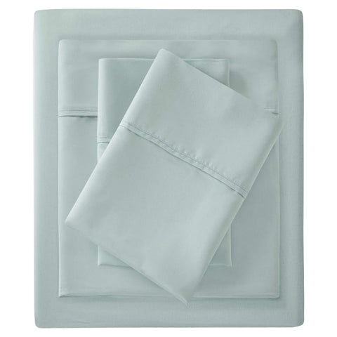 Oakestry 4-Pc 1500 Thread Count Cotton Blend Sheet Set Wrinkle Resistant Hotel Luxury Easy Care Cotton Blend, King, Seafoam