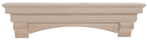 Pearl Mantels 495-72 Auburn Arched Wood Fireplace Mantel Shelf, 72", Unfinished, Paint and Stain Grade