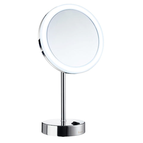SMEDBO LED Lighted Makeup Mirror - Battery Operated, Portable Vanity Mirror for Women Silver