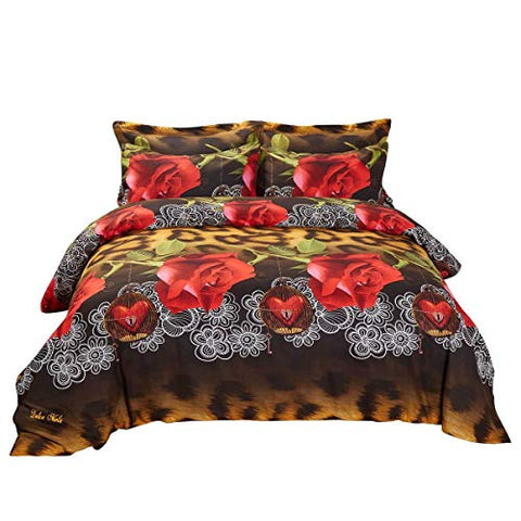 Duvet Cover Set  Queen size Floral Bedding  Dolce Mela - Passion DM709Q