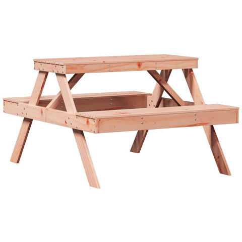 vidaXL - Solid Douglas Wood Picnic Table/Outdoor Garden Bench - Slatted Design - 41.3" L x 52.8" W x 29.5" H