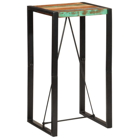 vidaXL Bar Table - 23.6"x21.7"x43.3" Reclaimed Wood - Rectangular Industrial Pub Table - Handmade with Metal Frame