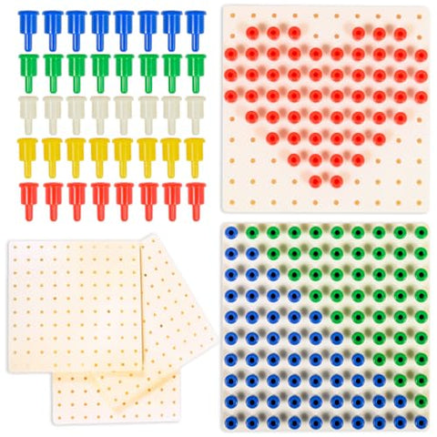 edxeducation Pegs and Peg Board Set | 1,000 Pegs and 5 Boards | Classroom and Occupational Therapy Resource | Fine Motor Skills Toy for Kids