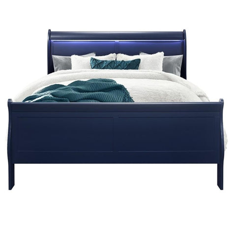 Global Furniture USA Charlie Blue King Bed
