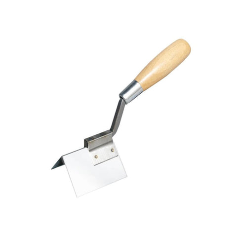 Bon Outside Corner Trowel 1" x 1" with 3" Stainless Steel Blade and Wood Handle – Ideal for Finishing Tight Corners Around Windows, Doors, and Decorative Grooves
