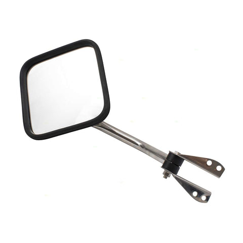 Manual Mirror for 1959-1983 CJ5 6.75"x6.75" Stainless Steel-Windshield Hinge Mount for 1959-1975 CJ6 for 1976-1986 CJ7 for 1981-1986 Scrambler for 1987-1995 Wrangler for 1959-1966 DJ3 Left CH1320147